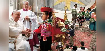 Niña peruana con traje cusqueño participó en misa de Navidad junto con el papa Francisco en el Vaticano