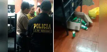 Centro de Lima: sorprenden a 6 policías bebiendo licor en comisaría