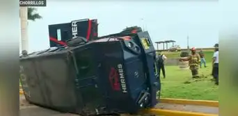 Camión de caudales se vuelca en Costa Verde: vía que conecta con av. Huaylas fue cerrada Camión de caudales se vuelca en Costa Verde: vía que conecta con av. Huaylas fue cerrada