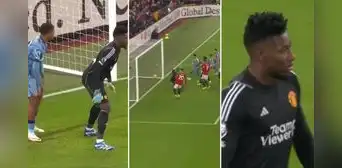 ¡Nunca antes visto! Jugador del Aston Villa se puso detrás de Onana para desconcentrarlo y terminó en gol