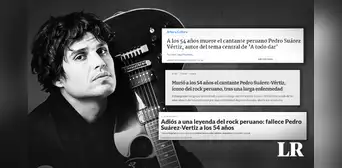 "Muere Pedro Suárez - Vértiz, el rockero más icónico del Perú": así reportan medios internacionales "Muere Pedro Suárez - Vértiz, el rockero más icónico del Perú": así reportan medios internacionales