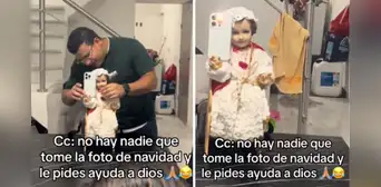 Familia mexicana usó al niño Jesús para tomarse una foto y usuarios reaccionan: “Que salga como Dios quiera” Familia mexicana usó al niño Jesús para tomarse una foto y usuarios reaccionan: “Que salga como Dios quiera”