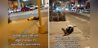 Hombre bebe de más en Año Nuevo y termina dormido al costado del tren de SJL: “Levántate, mano”