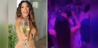 Karen Dejo es captada besando a joven en fiesta de Año Nuevo en Punta Cana
