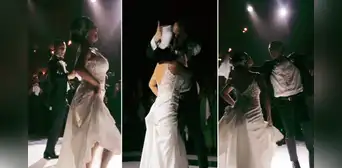 Esposos muy fieles a sus tradiciones abren su fiesta de boda al ritmo de marinera: “Qué viva el Perú”