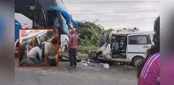 Ica: mueren 3 personas en choque de ómnibus y miniván en la carretera Libertadores Wari en Pisco Ica: mueren 3 personas en choque de ómnibus y miniván en la carretera Libertadores Wari en Pisco