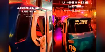 Restaurante peruano usa mototaxi como mesa y coloca singular mensaje: “Salón privado para parejas”