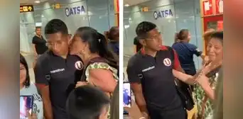Edison Flores y su curiosa reacción al recibir inesperado beso de una señora en el aeropuerto Edison Flores y su curiosa reacción al recibir inesperado beso de una señora en el aeropuerto
