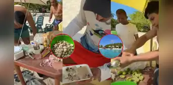 Venezolanos preparan ceviche del PERÚ en playa paradisíaca de TUCACAS y sorprenden: “Es el verdadero paraíso”