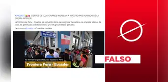 Foto no es de “cientos de ecuatorianos ingresando a Perú” huyendo del conflicto armado en Ecuador