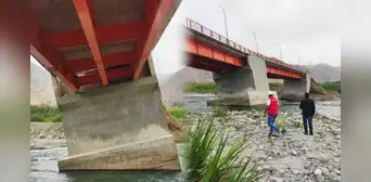 Puente Concón, la estructura construida hace 2 años que está a punto de colapsar en río de Lunahuaná Puente Concón, la estructura construida hace 2 años que está a punto de colapsar en río de Lunahuaná