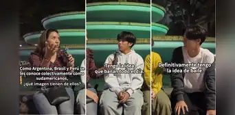 Peruana pregunta a asiáticos cómo es la gente de SUDAMÉRICA y respuesta sorprende: “Muy bailarines” Peruana pregunta a asiáticos cómo es la gente de SUDAMÉRICA y respuesta sorprende: “Muy bailarines”