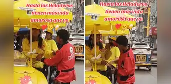 Heladeros de D'Onofrio y Artika protagonizan romántica escena y en redes bromean: “Pases con la competencia” Heladeros de D'Onofrio y Artika protagonizan romántica escena y en redes bromean: “Pases con la competencia”