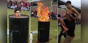 ¡Bajo agua y fuego! Danzante de tijeras sorprende tras vencer retos en Huancavelica ¡Bajo agua y fuego! Danzante de tijeras sorprende tras vencer retos en Huancavelica