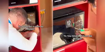 Trabajador pone a calentar su táper en microondas, pero la puerta se avería con su comida dentro Trabajador pone a calentar su táper en microondas, pero la puerta se avería con su comida dentro
