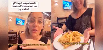 Chilena se asombra por ENORMES PLATOS EN RESTAURANTE DE PERÚ y usuarios le dicen: “No jugamos a la comidita”
