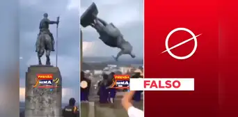 Es falso que tumbaron la estatua de Simón Bolívar en Ecuador: video fue grabado en Colombia Es falso que tumbaron la estatua de Simón Bolívar en Ecuador: video fue grabado en Colombia