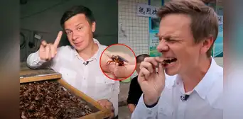 Joven come cucaracha de 70.000 dólares en China y sorprende con su comentario: “Es muy nutritiva”
