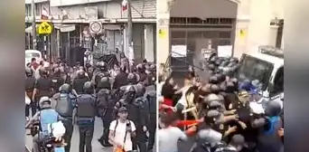 Comerciantes y fiscalizadores se enfrentan en exteriores del Congreso Comerciantes y fiscalizadores se enfrentan en exteriores del Congreso