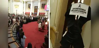 Banderas de luto y arengas contra Dina Boluarte en conmemoración de la Constitución de 1993 Banderas de luto y arengas contra Dina Boluarte en conmemoración de la Constitución de 1993