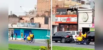 Heladero lleva a su novia sobre su carretilla por las calles de Lima y en redes dicen: “Amor de verano”