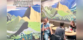 Peruana se emociona al hallar un mural de Machu Picchu pintado en pared de cafetería en Francia Peruana se emociona al hallar un mural de Machu Picchu pintado en pared de cafetería en Francia