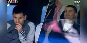 El gesto burlón de Cristiano cuando enfocaron a Messi durante goleada del Al-Nassr a Inter Miami El gesto burlón de Cristiano cuando enfocaron a Messi durante goleada del Al-Nassr a Inter Miami