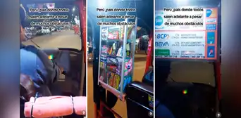 Mototaxista instala bodega en su vehículo y acepta todo medio de pago: “Perú, país de emprendedores”