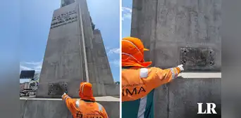 Cercado de Lima: roban 2 placas conmemorativas en monumento a Miguel Grau Cercado de Lima: roban 2 placas conmemorativas en monumento a Miguel Grau