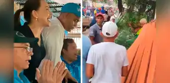 Grupo oficialista agrede a María Corina Machado y militantes de Vente Venezuela en Charallave