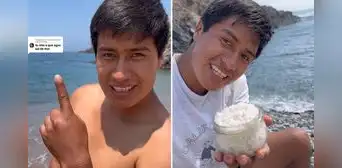 Tiktoker cusqueño sorprende con reto culinario en la playa: “Ya no compraré sal” Tiktoker cusqueño sorprende con reto culinario en la playa: “Ya no compraré sal”