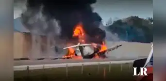 Jet privado se estrella con un carro en EE. UU.: intentaba aterrizar en una autopista interestatal Jet privado se estrella con un carro en EE. UU.: intentaba aterrizar en una autopista interestatal