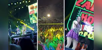 Corazón Serrano: así fue su concierto con fuerte lluvia por los carnavales de Cajamarca