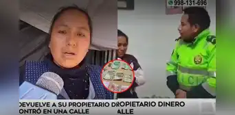 Huaraz: Policía encontró en la calle cerca de S/1.000 y lo devuelve a madre de familia