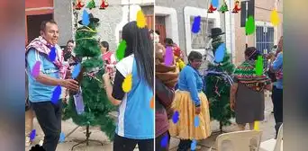 Familia usó arbolito de Navidad para festejar yunzada y dicen: "Al menos no talaron un árbol"