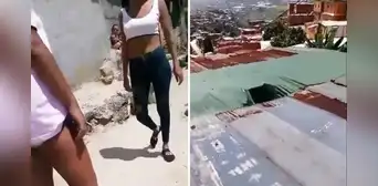 Es viral: pelea de mujeres en un techo de una casa en Venezuela deja una detenida