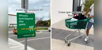 Peruana en Australia queda atónita al ver que carrito de supermercado se bloquea al salir de la tienda Peruana en Australia queda atónita al ver que carrito de supermercado se bloquea al salir de la tienda