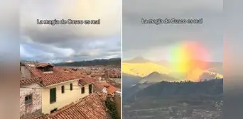 Canadiense registra arcoíris en Cusco y usuarios quedan impresionados: “Majestuoso y mágico” Canadiense registra arcoíris en Cusco y usuarios quedan impresionados: “Majestuoso y mágico”
