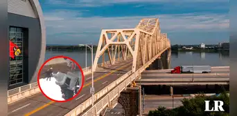 Rescate de película en EE. UU.: bomberos salvan a conductor de caer al agua tras quedar colgando en un puente Rescate de película en EE. UU.: bomberos salvan a conductor de caer al agua tras quedar colgando en un puente