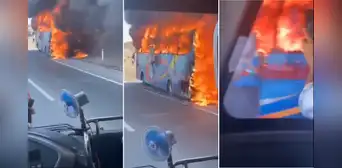 Panamericana Norte: bus de transportes se incendia en variante de Pasamayo