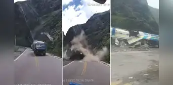 Carretera Central: deslizamiento de rocas gigantes aplasta a vehículos en Huarochirí Carretera Central: deslizamiento de rocas gigantes aplasta a vehículos en Huarochirí