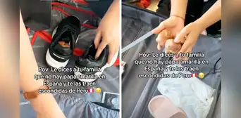 Peruanos viajan a España y llevan papas amarillas escondidas en los zapatos: “Ya nos exhibiste”