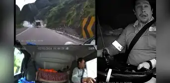 Deslizamiento en Carretera Central: así fue la reacción de chofer a la caída de grandes rocas