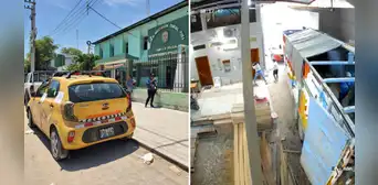 ¡Se salvó! Delincuentes intentan robar a empresario, pero este les cierra la puerta de su local en Piura