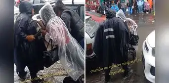 Peruano usó carretilla para transportar a personas durante lluvias y dicen: “Yo sí pagaría”
