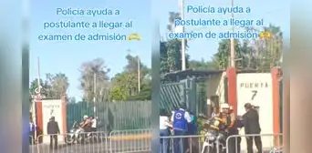 Policía ayuda a postulantes de UNMSM a llegar a tiempo al examen de admisión y se vuelve viral Policía ayuda a postulantes de UNMSM a llegar a tiempo al examen de admisión y se vuelve viral