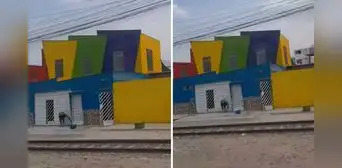 Captan vivienda con singular diseño en la Carretera Central y dicen: “La casa de 'Pataclaun'” Captan vivienda con singular diseño en la Carretera Central y dicen: “La casa de 'Pataclaun'”