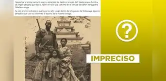 Imagen atribuida al "primer samurái de origen africano" no es real: fue creada digitalmente