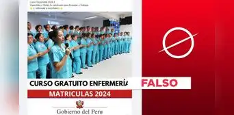 Gobierno peruano no promociona "cursos gratuitos de Enfermería" en línea Gobierno peruano no promociona "cursos gratuitos de Enfermería" en línea