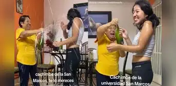 Ingresante a la UNMSM fue bañada en champán por su madre tras ingreso a Medicina: “¡Qué orgullo! Ingresante a la UNMSM fue bañada en champán por su madre tras ingreso a Medicina: “¡Qué orgullo!